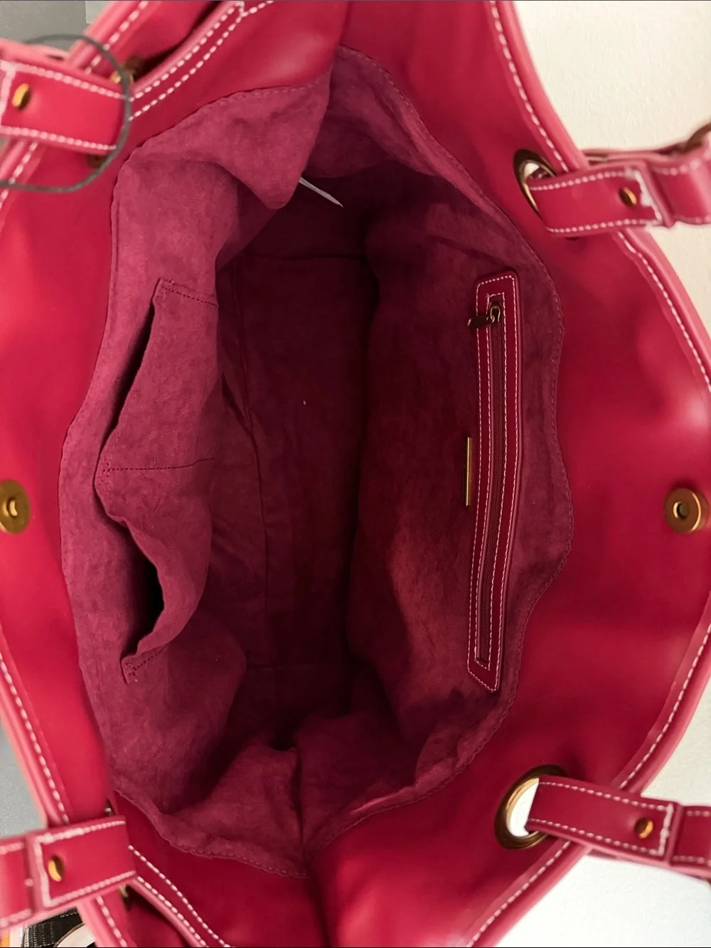 Steve Madden | Wine Canvas Boatkin Vacation Tote w/ Separate Purse & Crossbody